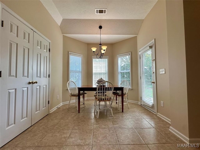 624 Stoneybrooke Way, Montgomery, AL 36117 - dining room with a textured ceiling, plenty of natural light, a chandelier, and baseboards