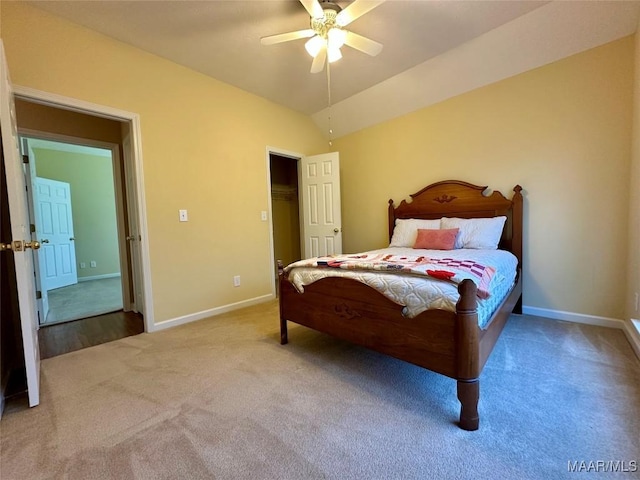 624 Stoneybrooke Way, Montgomery, AL 36117 - carpeted bedroom with baseboards, vaulted ceiling, and a ceiling fan