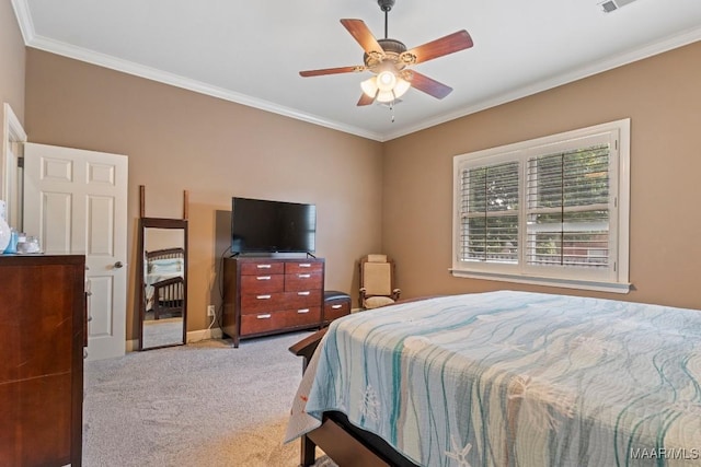 1900 Wyndgate Loop, Montgomery, AL 36117 - carpeted bedroom with crown molding, a ceiling fan, and baseboards