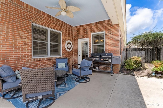 1900 Wyndgate Loop, Montgomery, AL 36117 - view of patio featuring ceiling fan and an outdoor living space
