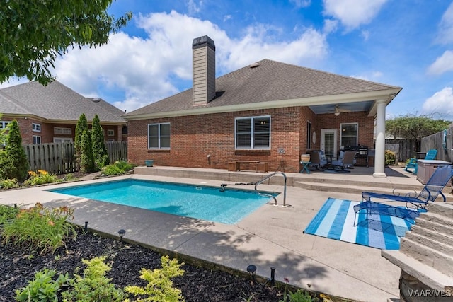 1900 Wyndgate Loop, Montgomery, AL 36117 - view of pool with a fenced backyard, ceiling fan, and a patio area