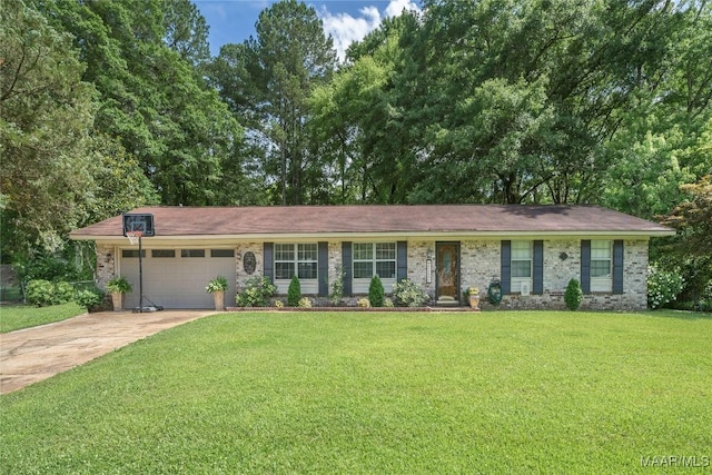 1505 Terrace Ct, Opelika, AL 36081 - ranch-style house featuring an attached garage, a front yard, and concrete driveway