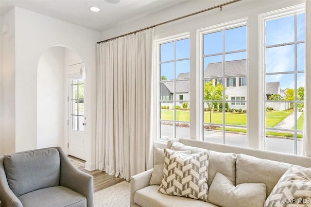 4808 Clerkenwell St, Montgomery, AL 36116 - living area with arched walkways, wood finished floors, and recessed lighting