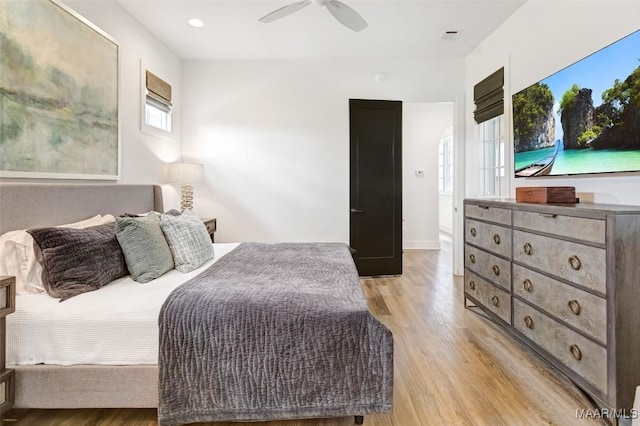 4808 Clerkenwell St, Montgomery, AL 36116 - bedroom with light wood-style flooring, ceiling fan, baseboards, and recessed lighting