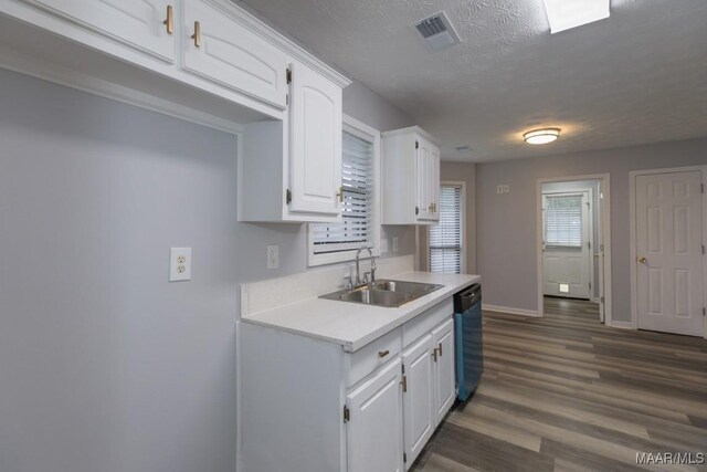 355 Hambleton Ct, Montgomery, AL 36117 - kitchen with a sink, dishwashing machine, light countertops, baseboards, and white cabinets