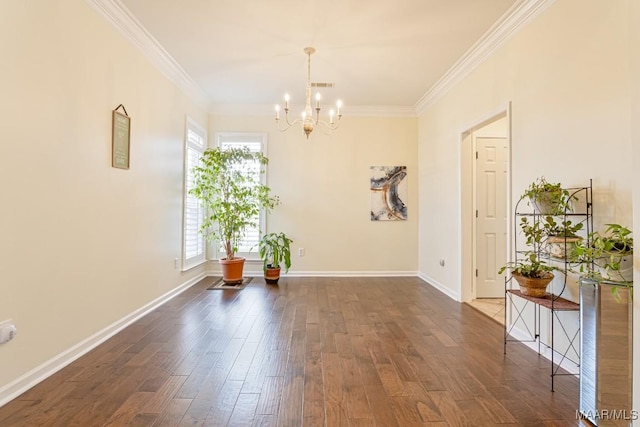 8115 Bridgewater Trce, Montgomery, AL 36117 - dining room with a chandelier, ornamental molding, dark wood-style floors, and baseboards
