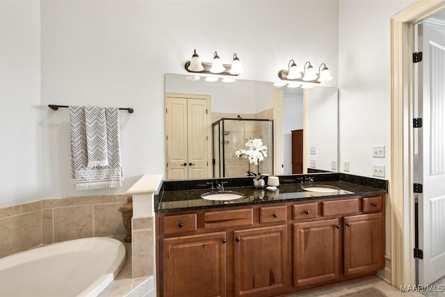48 Stoneview Summit Ct Unit 2505, Dadeville, AL 36853 - full bathroom with a shower stall, double vanity, and a garden tub
