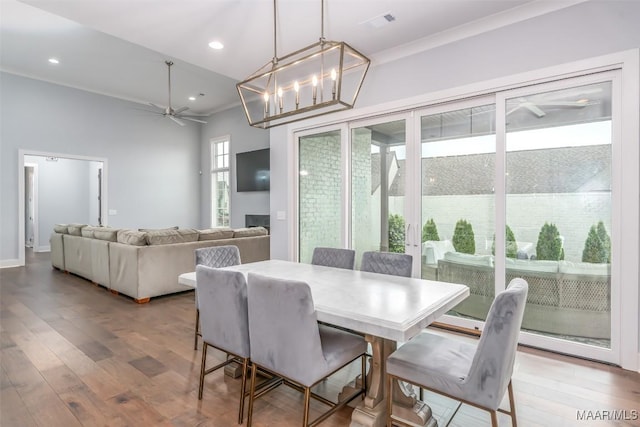 7175 Fain Park Loop, Montgomery, AL 36117 - dining room featuring a ceiling fan, wood finished floors, and recessed lighting