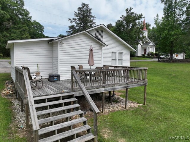 8099 County Road 59, Verbena, AL 36091 - back of house featuring a deck, a yard, and outdoor dining area