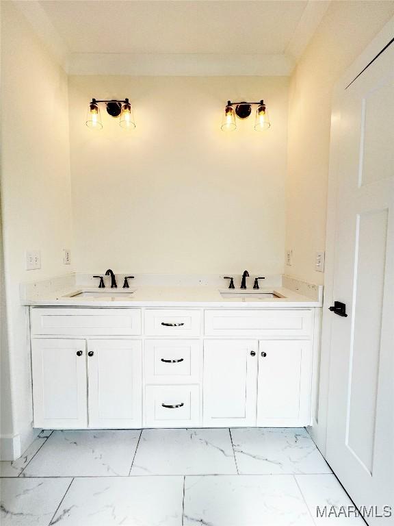 40 Serene Ln, Wetumpka, AL 36093 - full bathroom featuring marble look tile flooring and double vanity