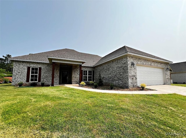 60 Serene Ln, Wetumpka, AL 36093 - single story home featuring a garage, a front lawn, concrete driveway, brick siding, and roof with shingles