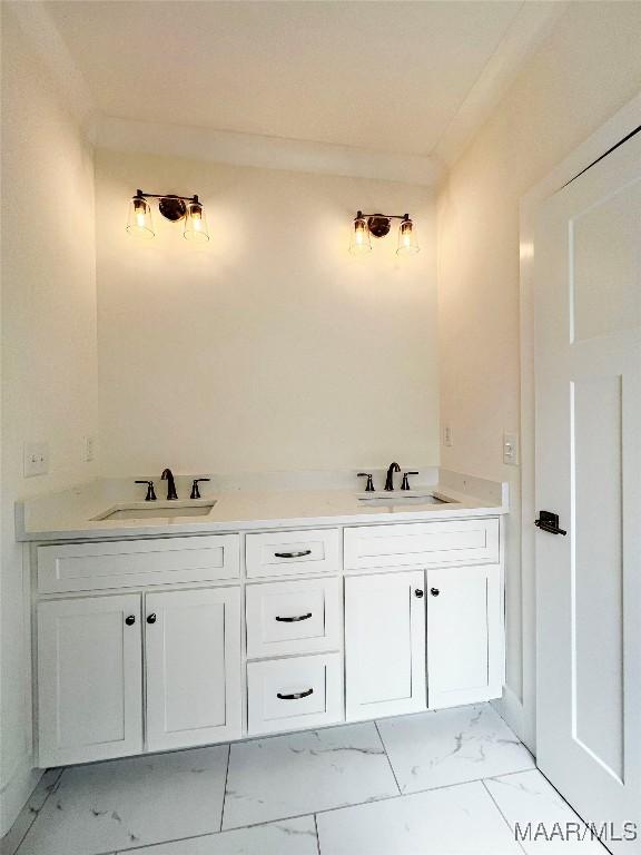 60 Serene Ln, Wetumpka, AL 36093 - full bath featuring marble look tile flooring and double vanity