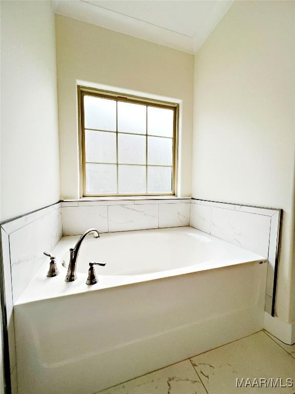 60 Serene Ln, Wetumpka, AL 36093 - full bathroom with a garden tub and marble finish flooring