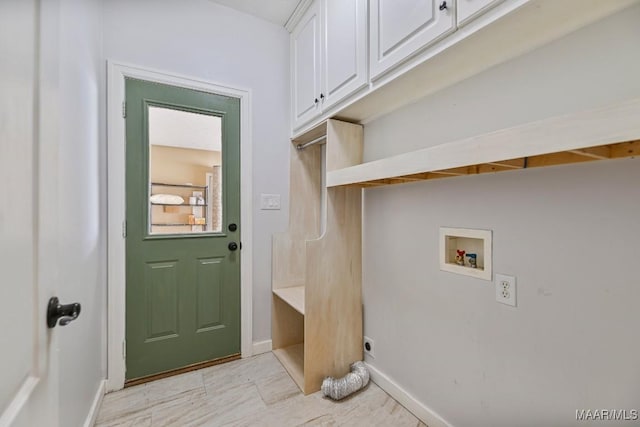 505 Mountain Ridge Rd, Millbrook, AL 36054 - laundry area with washer hookup, cabinet space, and baseboards