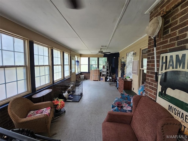 445 W Hickory Grove Rd, Lapine, AL 36046 - sunroom with ceiling fan