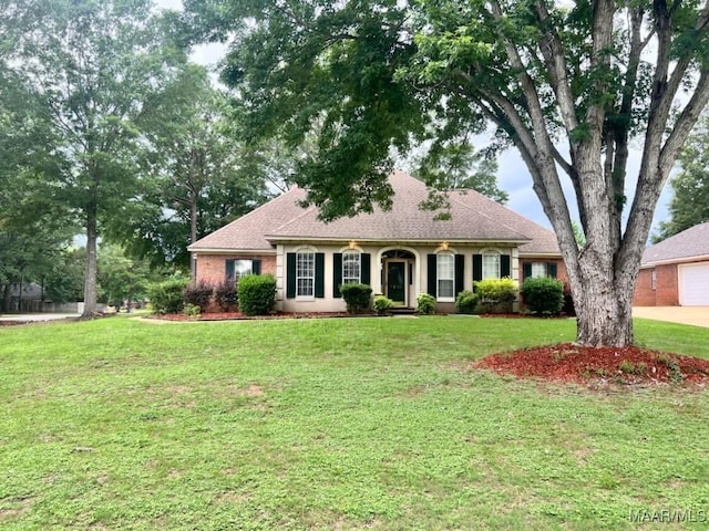 1915 Emerald Mountain Pkwy, Wetumpka, AL 36093 - view of front of house with a front lawn, a shingled roof, and a garage