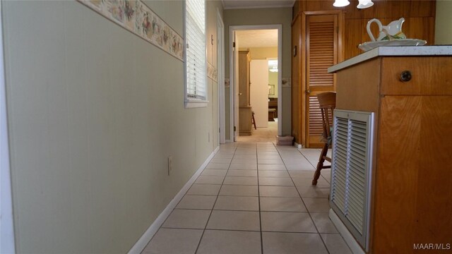 22 Daleview Cir, Sylacauga, AL 35150 - hall with light tile patterned floors, baseboards, and ornamental molding