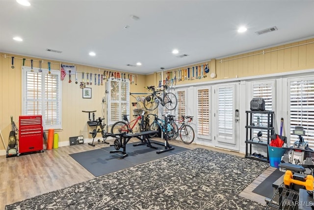 161 Watson Cir, Montgomery, AL 36109 - exercise area with wood finished floors, recessed lighting, and baseboards