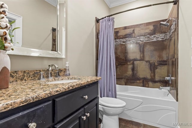 161 Watson Cir, Montgomery, AL 36109 - full bath featuring crown molding, shower / bath combo, toilet, and vanity
