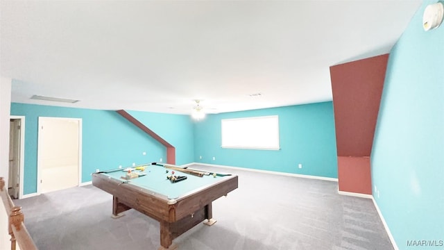 1571 Meriwether Cir, Montgomery, AL 36117 - game room featuring carpet flooring, billiards table, baseboards, and a ceiling fan