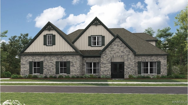 359 Hillston Dr, Wetumpka, AL 36093 - view of front of property featuring board and batten siding, a front yard, and a shingled roof