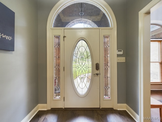 661 Blackberry Rd, Deatsville, AL 36022 - entryway with dark wood finished floors and baseboards