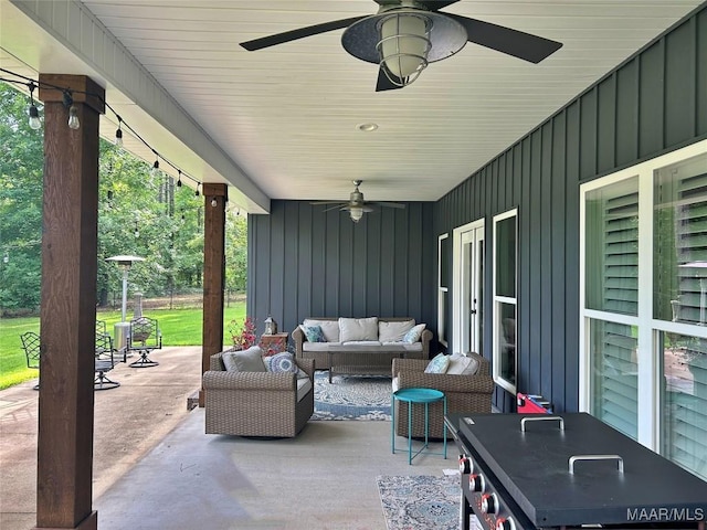 3063 Little Rd, Tallassee, AL 36078 - view of patio with a ceiling fan and an outdoor living space