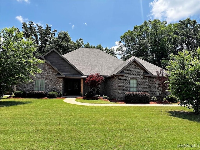 475 Mountain Meadows Ln, Wetumpka, AL 36093 - craftsman-style house featuring a front yard, brick siding, and a shingled roof