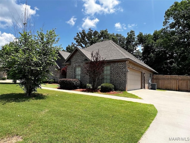 475 Mountain Meadows Ln, Wetumpka, AL 36093 - view of front of property featuring brick siding, a garage, concrete driveway, a shingled roof, and central AC