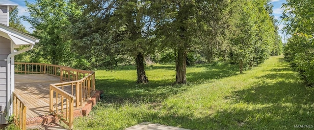 21 Judge Ests, Hope Hull, AL 36043 - view of green lawn with a wooden deck