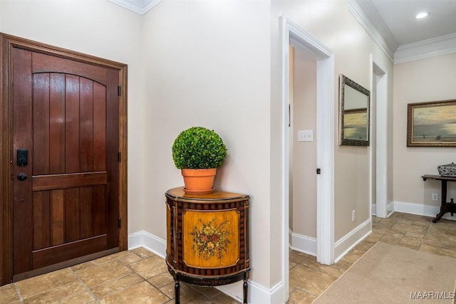 3900 Turning Leaf Loop, Montgomery, AL 36116 - foyer featuring stone tile floors, crown molding, and baseboards