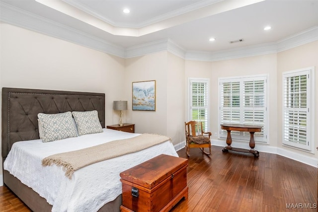 3900 Turning Leaf Loop, Montgomery, AL 36116 - bedroom featuring hardwood / wood-style floors, baseboards, ornamental molding, and recessed lighting