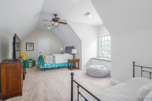 3900 Turning Leaf Loop, Montgomery, AL 36116 - carpeted bedroom featuring lofted ceiling, ceiling fan, and baseboards