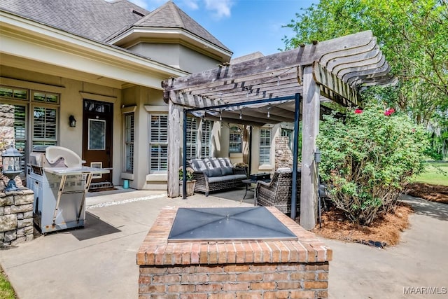 3900 Turning Leaf Loop, Montgomery, AL 36116 - view of patio / terrace featuring outdoor lounge area and a pergola