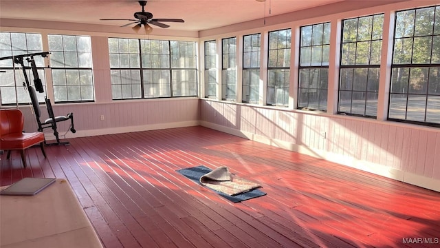 610 Booth Rd, Montgomery, AL 36108 - unfurnished sunroom with wood-type flooring, a deck, baseboards, french doors, and plenty of natural light