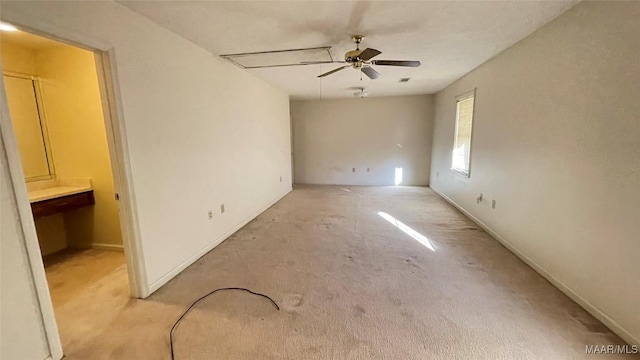 610 Booth Rd, Montgomery, AL 36108 - empty room with a ceiling fan, light colored carpet, and baseboards