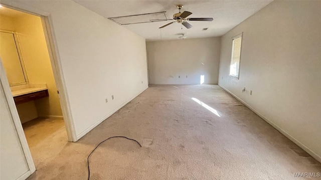 610 Booth Rd, Montgomery, AL 36108 - empty room featuring light carpet, ceiling fan, and baseboards