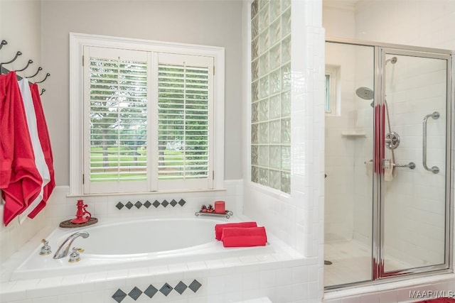 8054 Lakeridge Dr, Montgomery, AL 36117 - full bathroom with a garden tub and a shower stall
