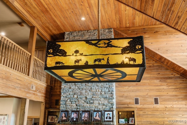 511 Mehearg Rd, Wetumpka, AL 36092 - detailed view of wood ceiling and wood walls
