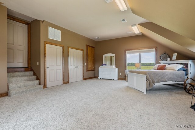 511 Mehearg Rd, Wetumpka, AL 36092 - bedroom featuring carpet, multiple closets, and lofted ceiling