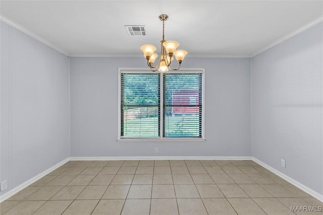 211 Murfee Dr, Prattville, AL 36066 - unfurnished room featuring a chandelier, crown molding, and baseboards