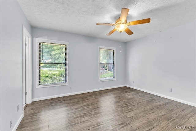 211 Murfee Dr, Prattville, AL 36066 - empty room with wood finished floors, a textured ceiling, baseboards, and ceiling fan