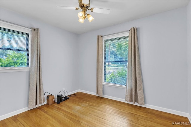 211 Murfee Dr, Prattville, AL 36066 - spare room featuring light wood-style flooring, baseboards, and a ceiling fan