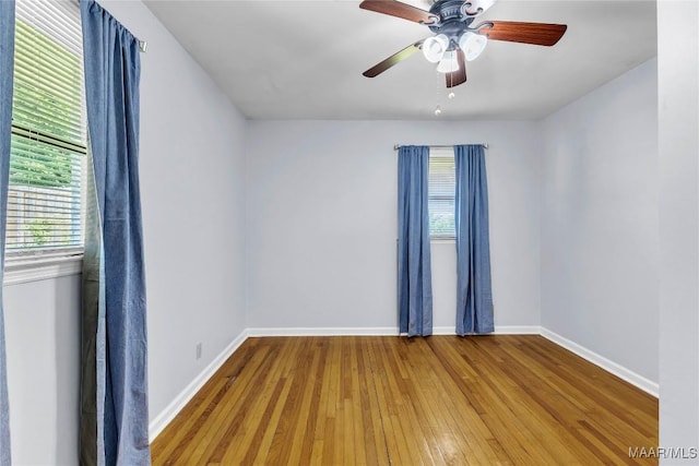 211 Murfee Dr, Prattville, AL 36066 - empty room featuring healthy amount of natural light, wood-type flooring, baseboards, and ceiling fan