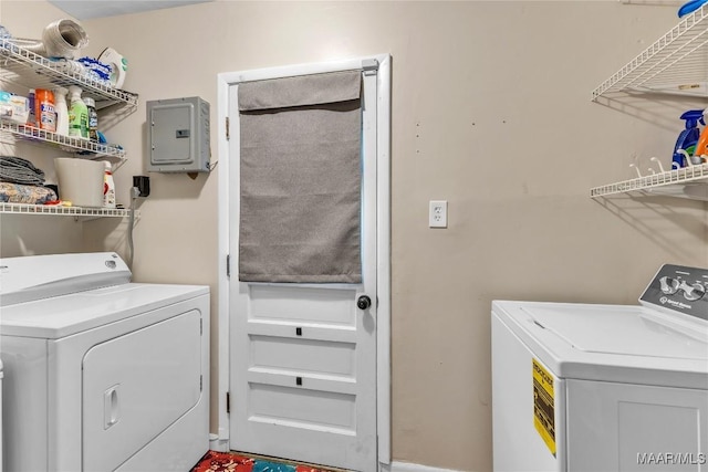 211 Murfee Dr, Prattville, AL 36066 - laundry area featuring washer and dryer and electric panel