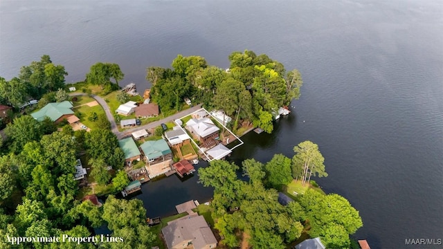 28 Lake Region Dr, Wetumpka, AL 36092 - aerial perspective of suburban area featuring a large body of water and property boundaries highlighted