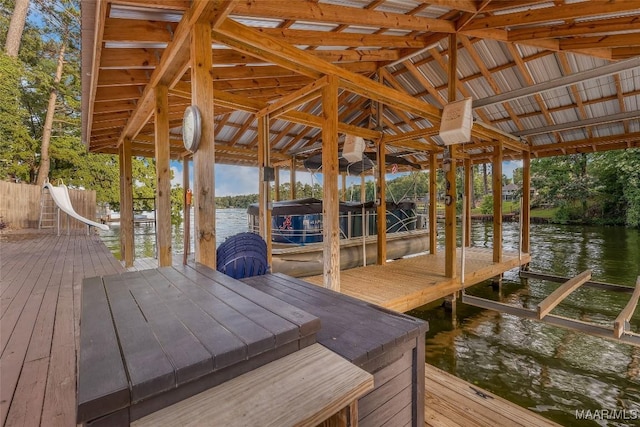 28 Lake Region Dr, Wetumpka, AL 36092 - dock with boat lift and a water view