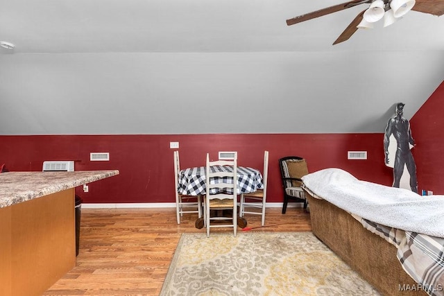 18490 US Highway 31st Rd, Clanton, AL 35045 - dining area with wood finished floors, ceiling fan, and lofted ceiling