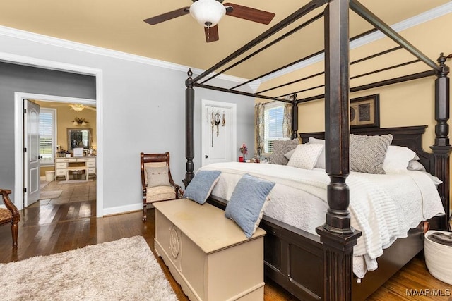 18490 US Highway 31st Rd, Clanton, AL 35045 - bedroom with crown molding, multiple windows, and dark wood-type flooring
