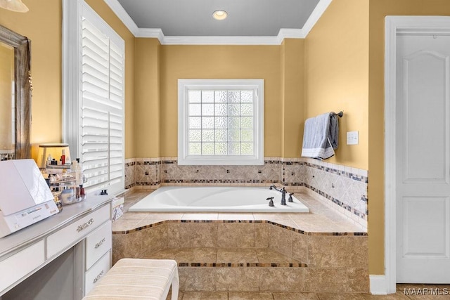18490 US Highway 31st Rd, Clanton, AL 35045 - full bath with a bath, ornamental molding, and recessed lighting